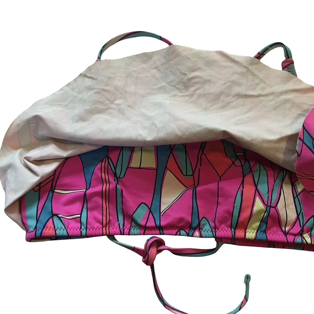 Vineyard Vines Size 6 Bikini Pink Surfboard‎ Abstract Tie Back 2-Piece *Wear*